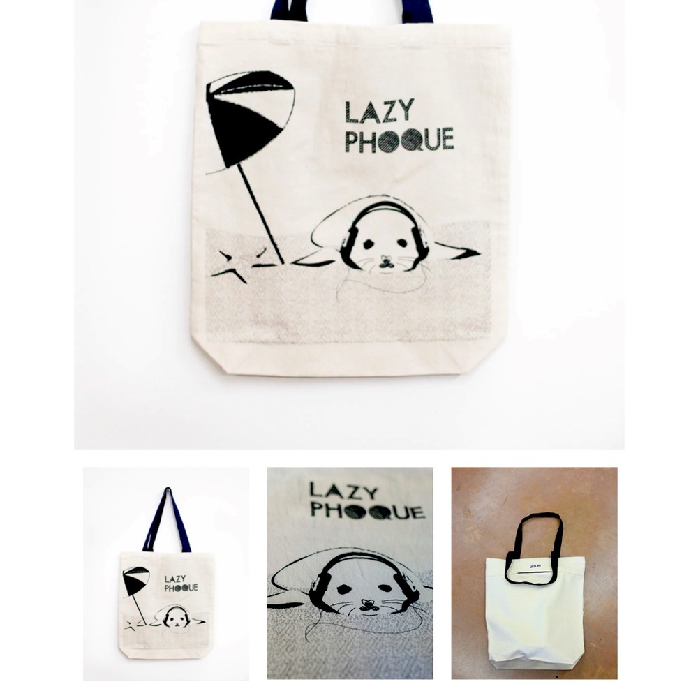 French Canvas tote bag, Lazy Phoque NWT